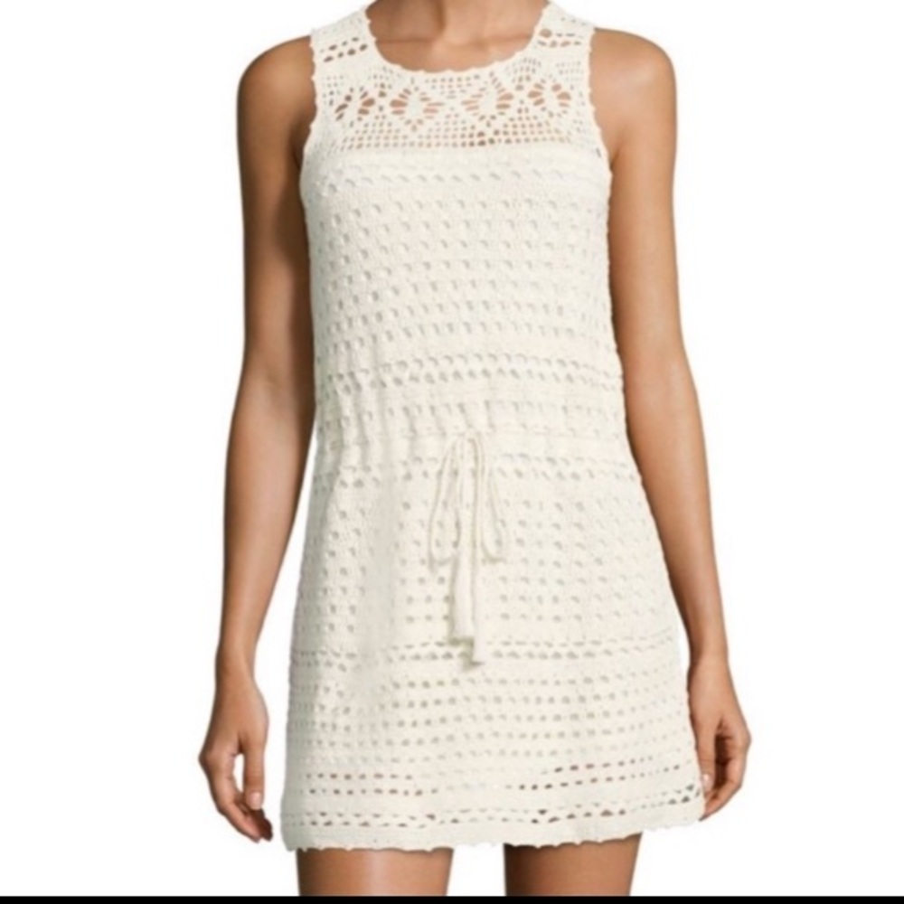 Joie White Crochet Boho Shift Dress Size XS